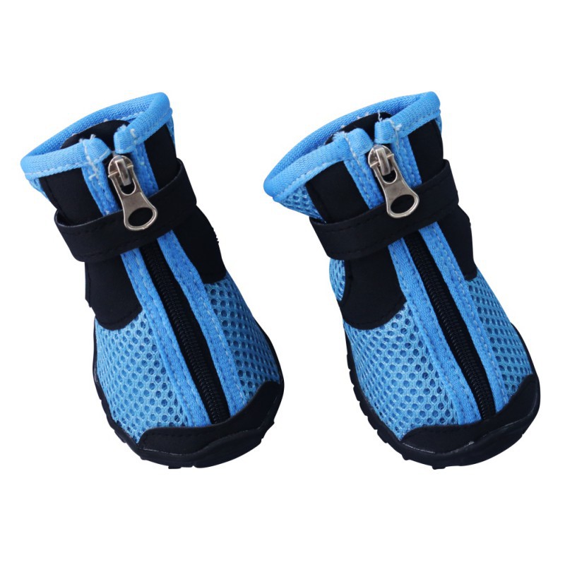 Pet Dog Summer AntiSlip Breathable Shoes Mesh Zipper
